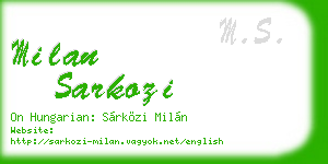 milan sarkozi business card