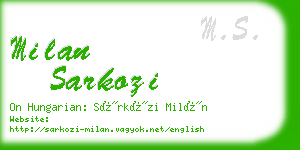 milan sarkozi business card